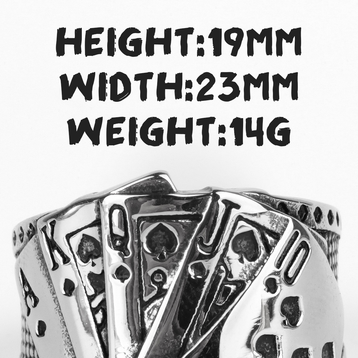 Bague de Poker pour hommes, en acier inoxydable 316l, style Hip Hop, porte-bonheur Talisman, bijou de motard pour hommes et garçons, à la