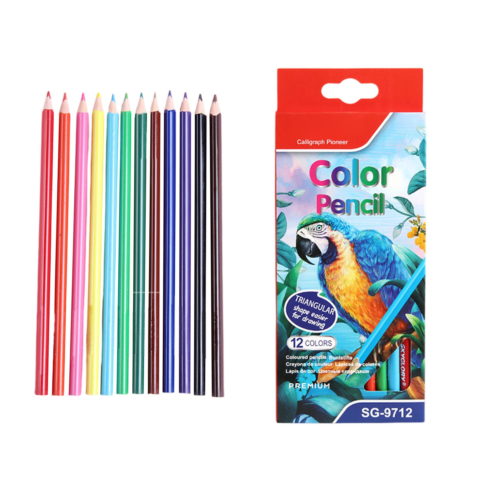 Coloured Pencil Set Art Drawing Pencils Set Student Standard Drawing Pencils Set School Stationery Set Supplies: WHITE