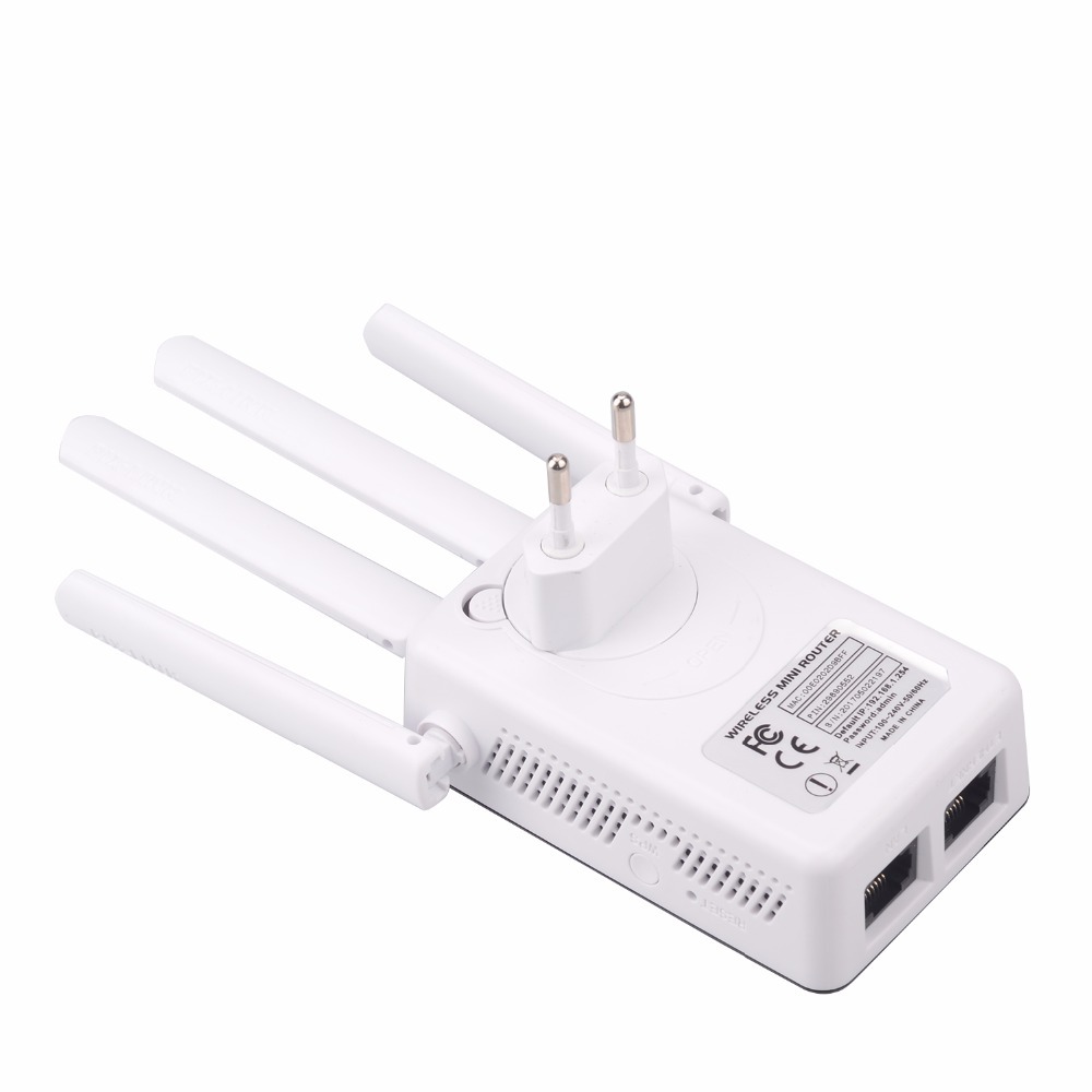 2.4GHz WiFi 300Mbps Wireless Router High Gain Antennas Repeater Booster Extender Home Network 802.11N RJ45 2 Ports Long Distance