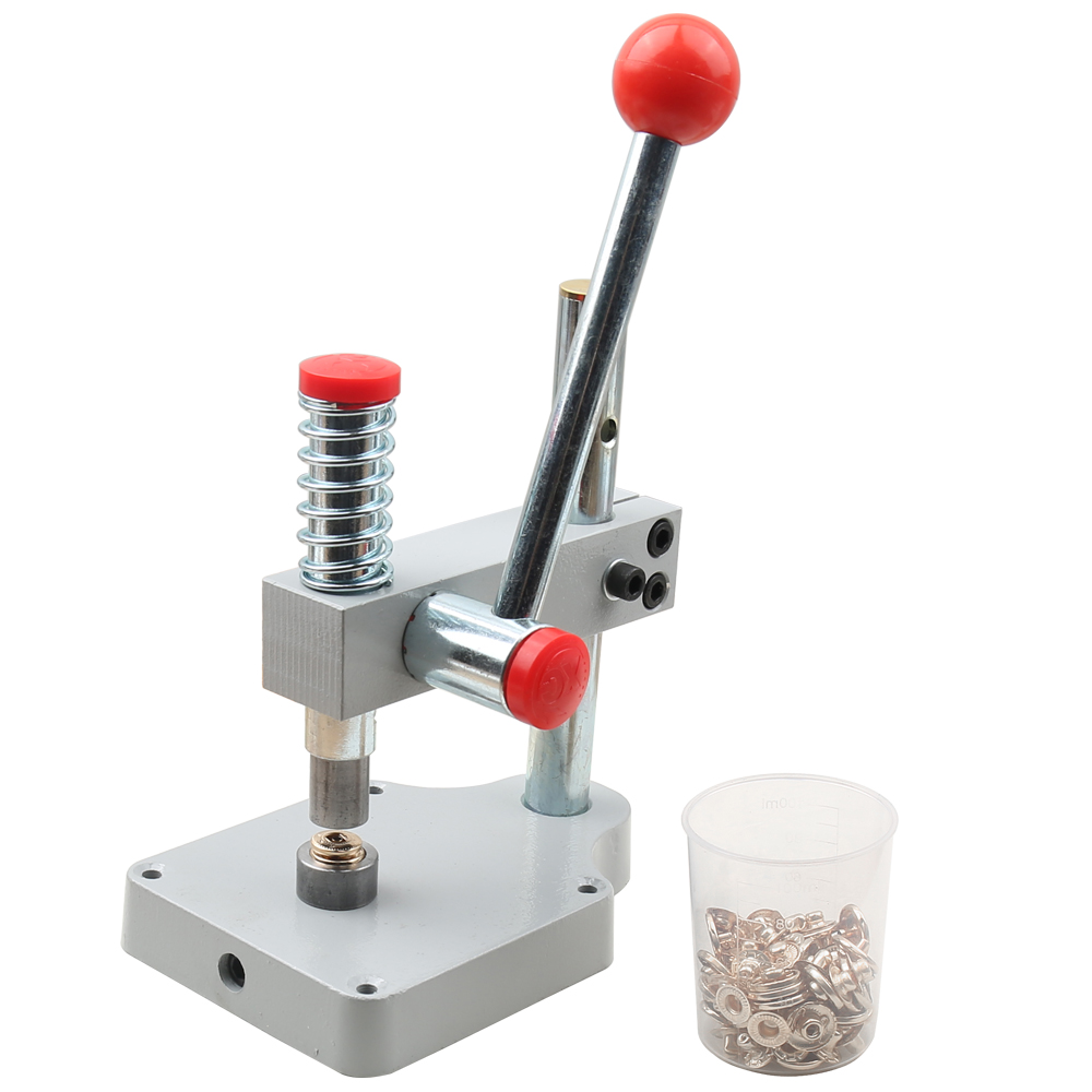 Pressa a mano piccola da tavolo multifunzionale o fustelle in metallo per bottoni automatici per borse per abbigliamento in pelle, jeans, accessori per cucire