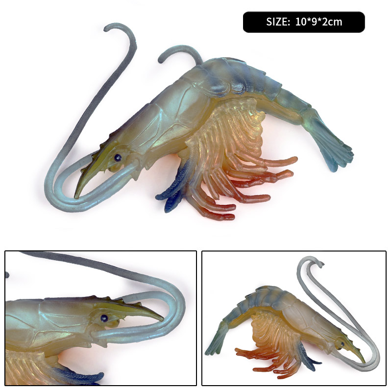 Oenux havdyr simulering tigerrejer krebs rejer havliv modelfigurer actionfigurer samling legetøj til børn: Burgunder