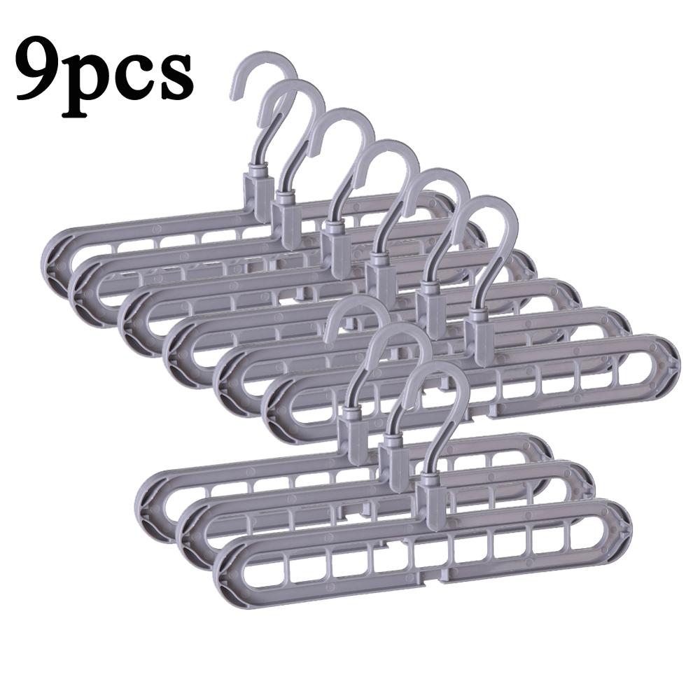 Clothes hanger organizer Space Saving Hanger multi-function folding magic hangers drying Racks Scarf clothes Storage: 9pcs