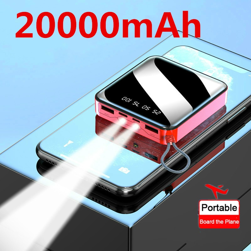 20000Mah Power Bank Voor Alle Smartphones Pover Bank Charger Dual Usb-poorten Externe Batterij Poverbank Draagbare