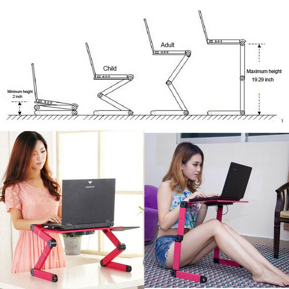 Himiss-suporte para mesa de laptop, mesa portátil, ângulos ajustáveis, multifuncional, suporte para computador, cama