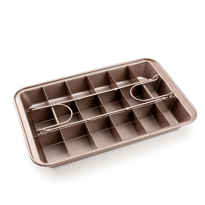 Brownie – plaque de cuisson antiadhésive carrée en acier inoxydable, avec trancheur, four en cuivre, pour gâteaux: Carbon steel