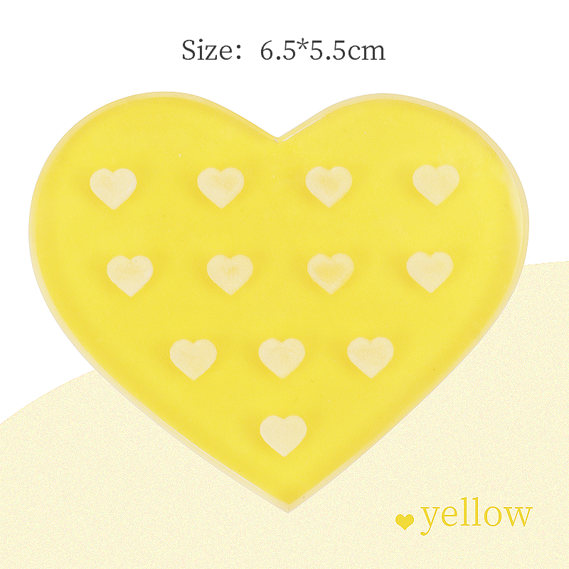 Hartvormig Kristal Wimperlijm Vult Bakje Met Enten Valse Wimpers Verlengstuk Pallet Board Stand Vrouwen Make-Up Tools: YELLOW