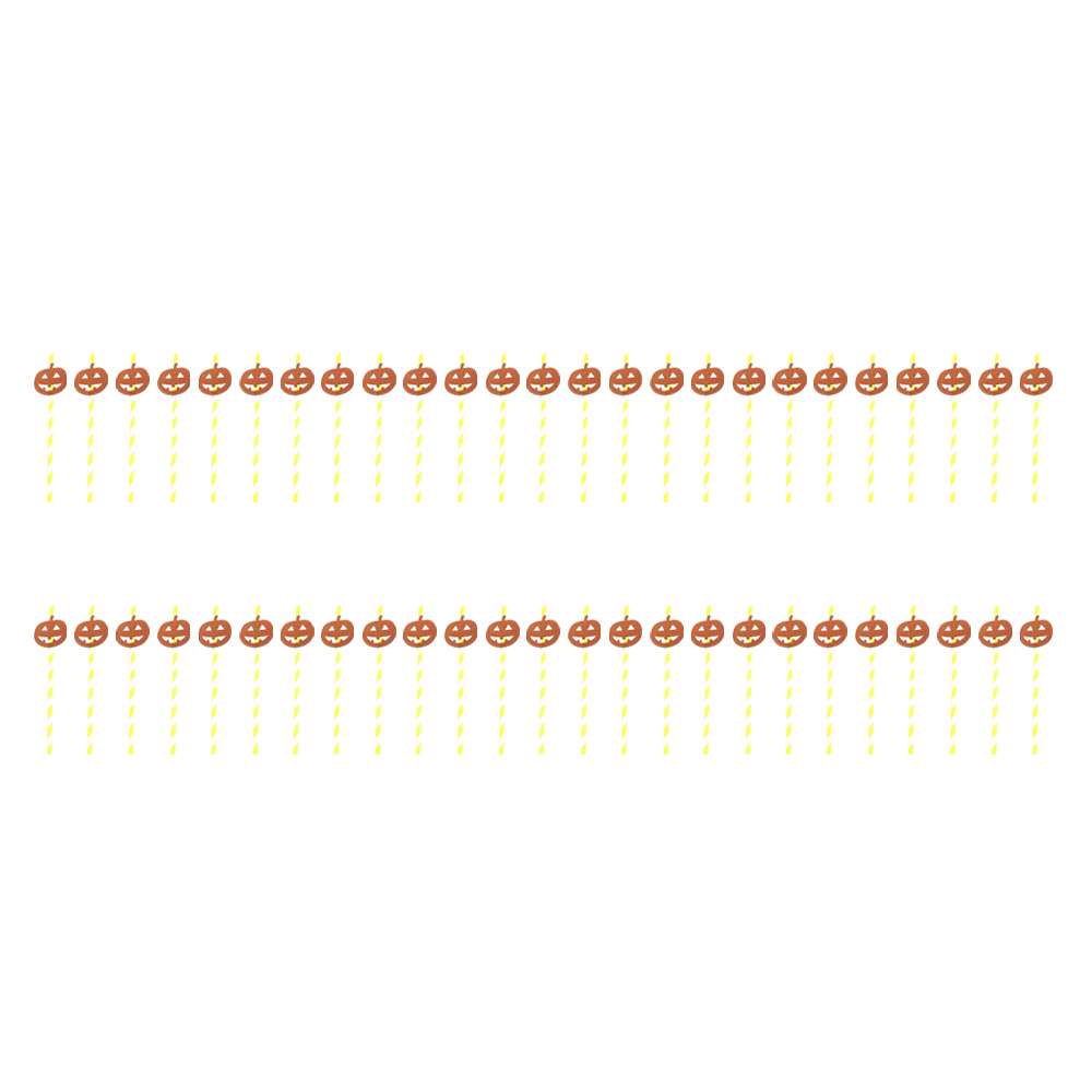 Halloween roliga sugrör -5 förpackningar halloween sugrör roliga personlighet sugrör  (10/ pack , 5 förpackningar per set): Pumpa