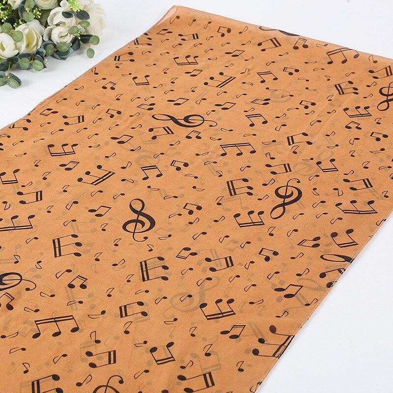 Sciarpe lunghe in voilà lungo da donna scialli stampati con Nota musicali avvolge sciarpe sottili autunnali alla moda