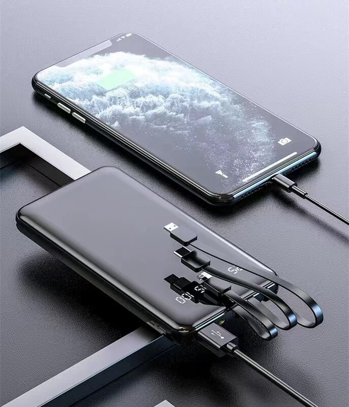 Mobile powerbank 50000 mah, vollbild , 3 usb-anschlüsse, tragbar, für notfälle im freien, schnellladefunktion, externer akku für samsung, xiaomi und iphone