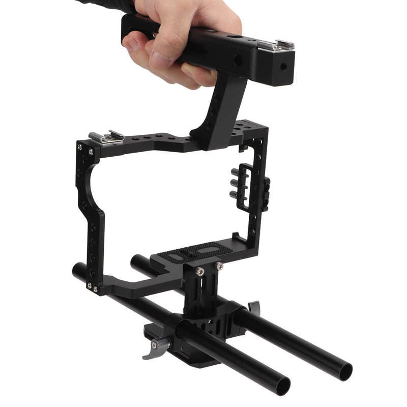 Aluminium Camera Cage Rig Met Top Handvat Voor A7 A7II A7S A7SII A7R A7RII A6000 A6300 A6600 A6400 A7C