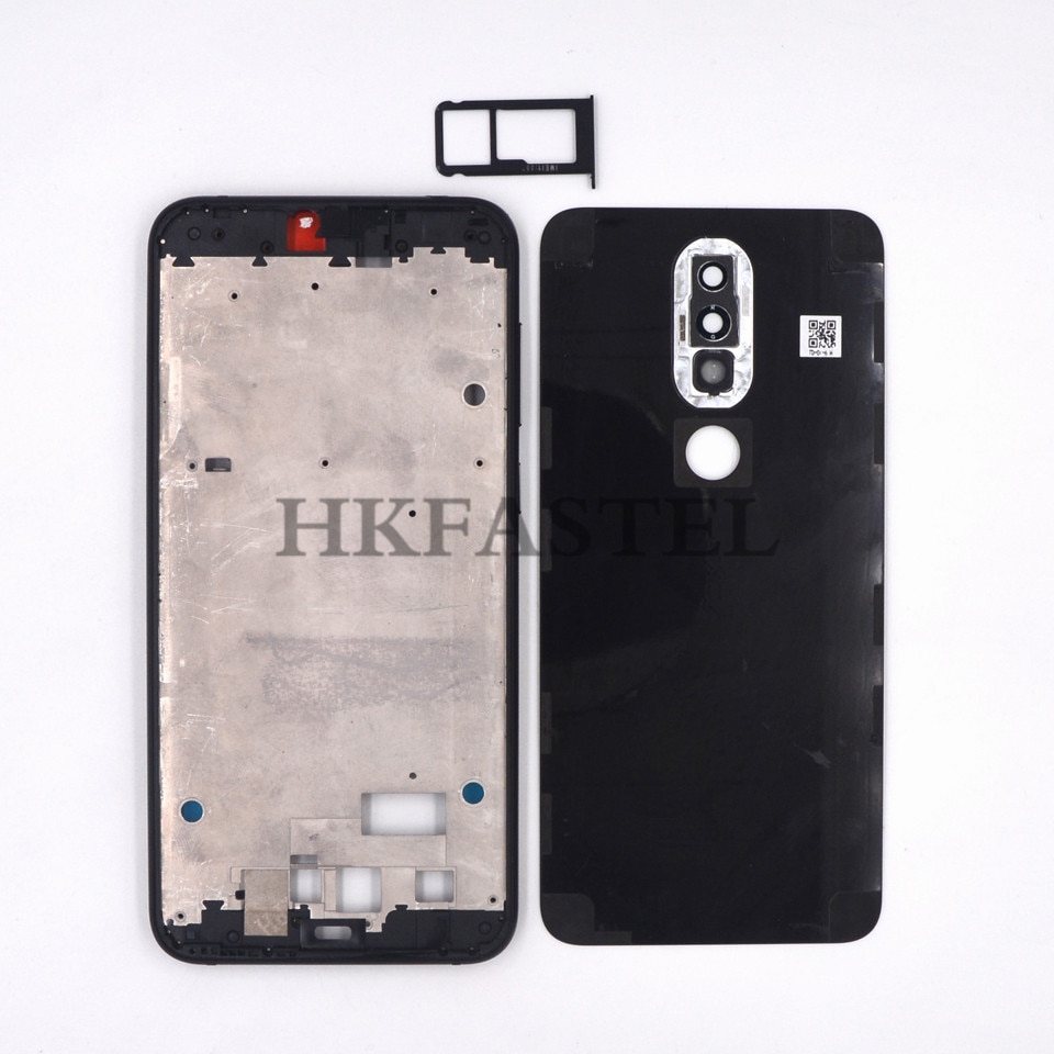 For Nokia 6.1 Plus X6 Original Housing Mobile Phone Front LCD Frame Back battery door cover SIM card tray volume power key flex