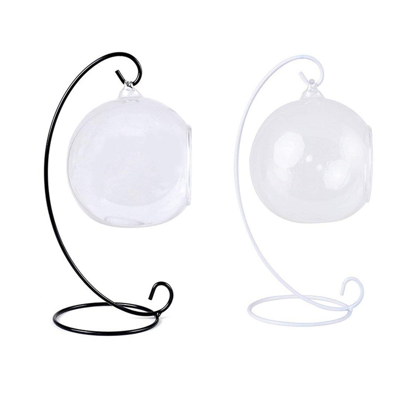 12 stk ornament utstillingsstativ jernhengende stativholder til hengende glass kloden luftanlegg terrarium heksekule jul