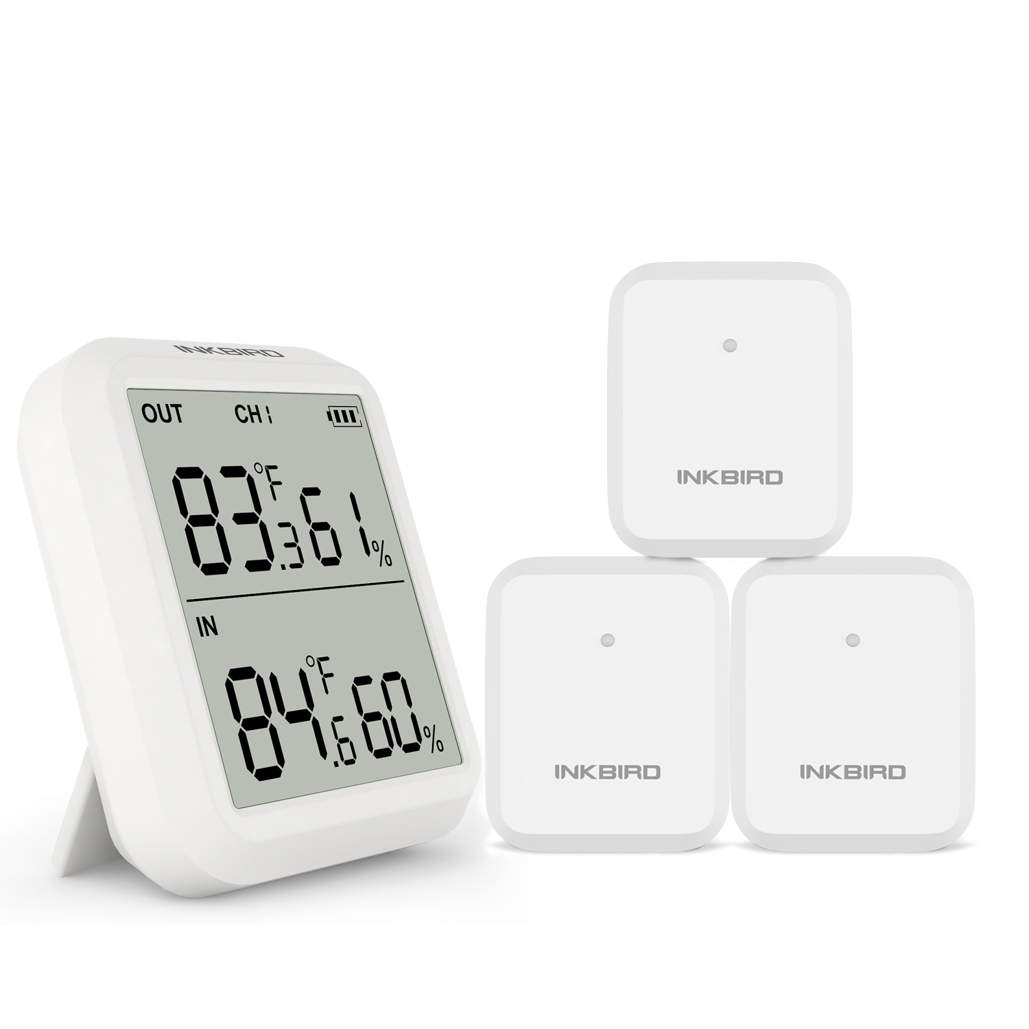 INKBIRD-termómetro inalámbrico ITH-20R, higrómetro con sonda de temperatura externa para el hogar, habitación, oficina, almacén, estación meteorológica: Negro