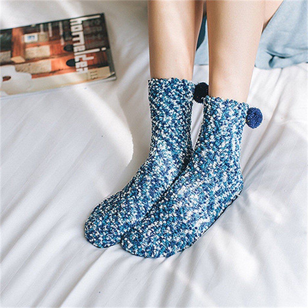 25 # chaussettes de glissement décontracté de corail des femmes mi Tube hiver chaussettes mignonnes épaissir thermique confortable chaussettes de plancher