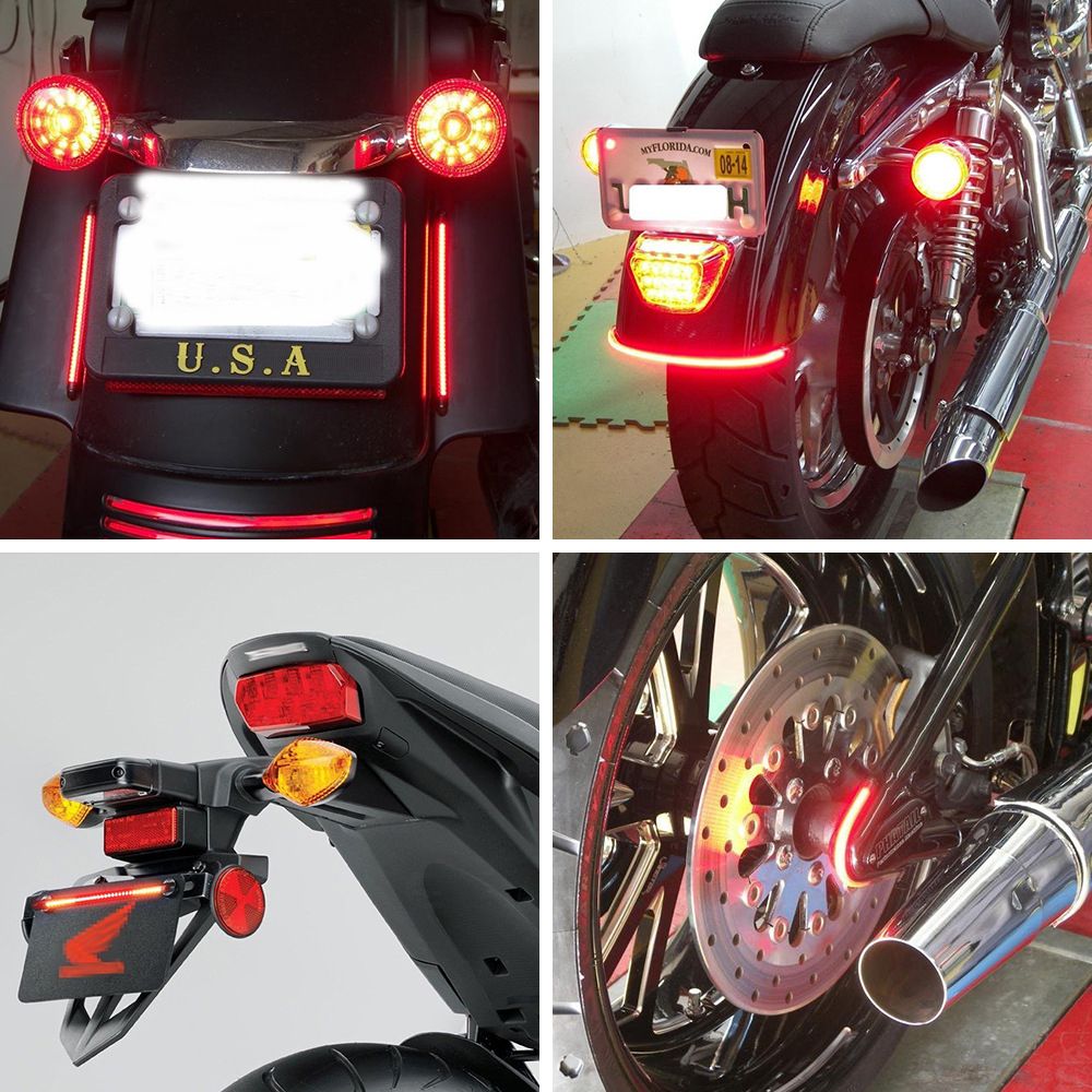 Flexible 48 LED Motorcycle Light Bar Strip Turn Signal Tail Brake for Bmw K75 Cafe Racer Retro Motorcycle Parts
