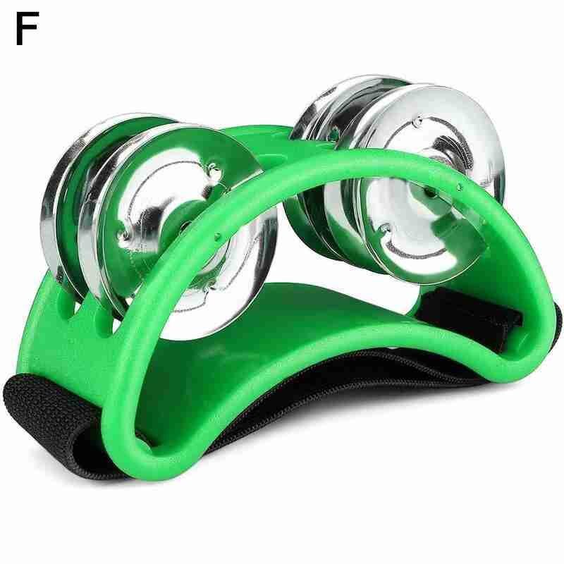 1 pièces hochet tambourin Cajon boîte tambour compagnon accessoire Percussion fournitures Instruments à main pied aide Jingle elliptique Y8I2: green
