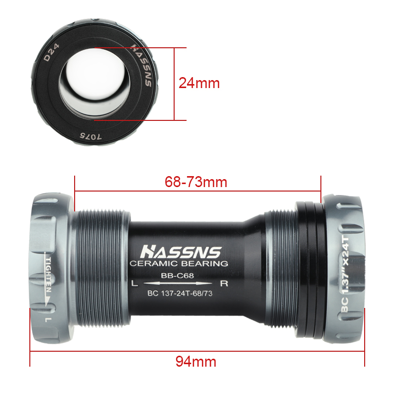 HASSNS Central Movement Bicycle Bottom Bracket Mtb Hollowtech Central Movement Mountain Bike Ceramics BB For Integrated Crankset
