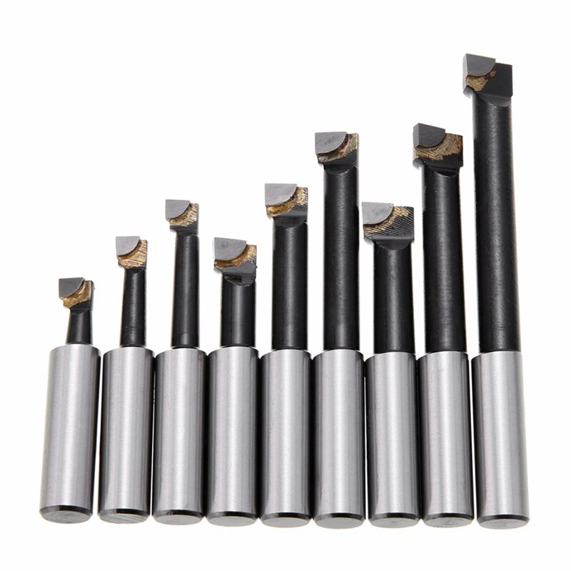 9 sztuk wytrzymałego twardego stopu cholewka wytaczadło zestaw z końcówką węglikową barów 12Mm robić 2 Cal 50Mm głowica wiercąca dla tokarka frezarka Mayitr