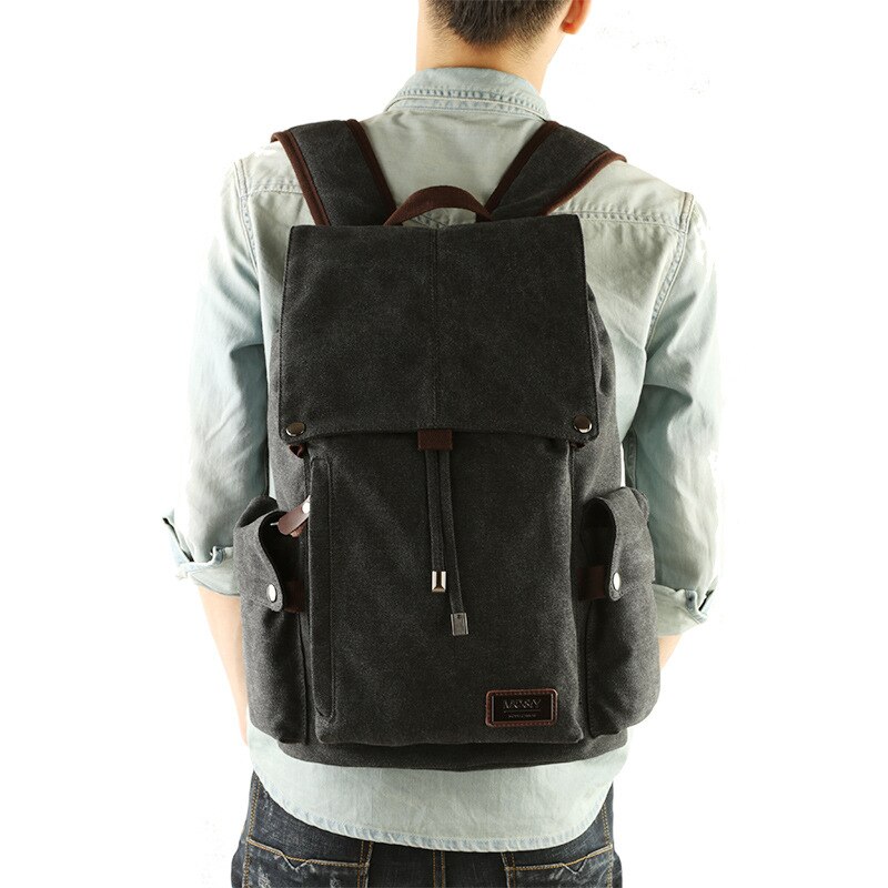 Mænd rygsæk fritid bør rejse retro lærred rygsække mænds tasker studerende skoletaske computer tasker