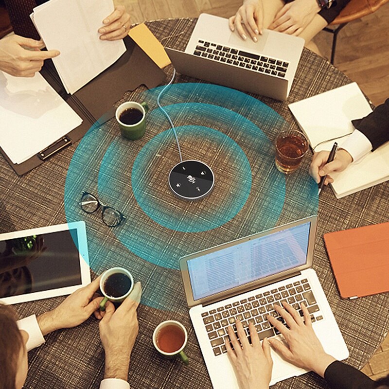 USB Conference Microphone,Omnidirectional PC Computer Condenser Mic with Mute Button for Meeting/Class Plug & Play