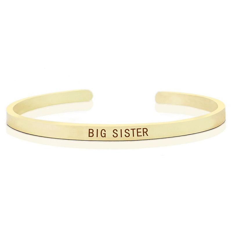 Beste Freund & Schwestern Armbinde Gold Farbe Gravierte Manschette Armbinde Armreif Kleine Schwester Große Schwester Schmuck Geburtstag: groß Schwester