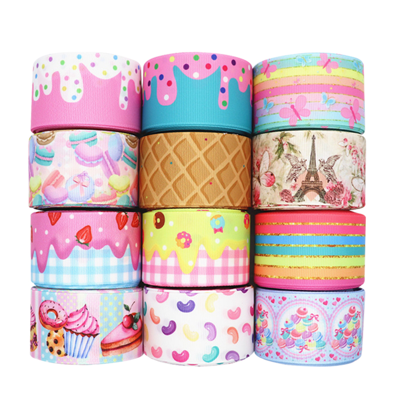 10 Yards 1.5 ''(38Mm) Cake, regenboog Gedrukt Grosgrain Linten Voor Haar Strikken Diy Handgemaakte Materialen Y19082302