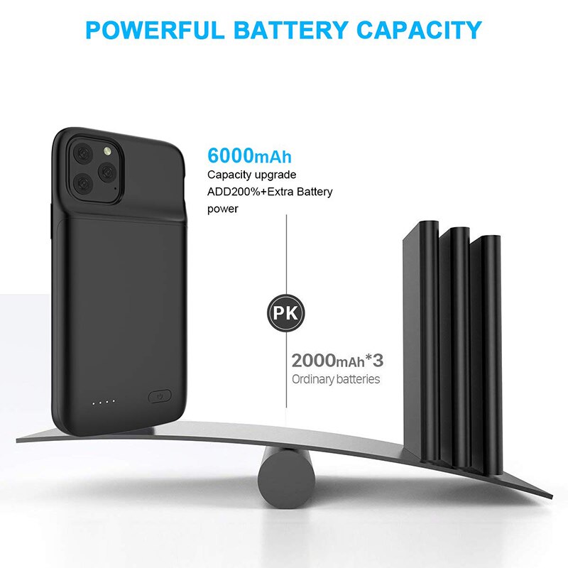 Aroay 5000mAh Batterij Opladen Case Voor iPhone11 Power Bank Opladen Ultra Externe Back Batterij Voor iPhone11Pro 11ProMax