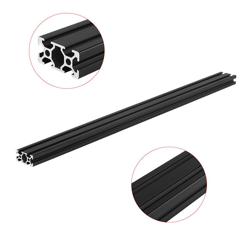 1pc 600mm Length Black Anodized 2040 T-Slot Aluminum Profiles Extrusion Frame For CNC