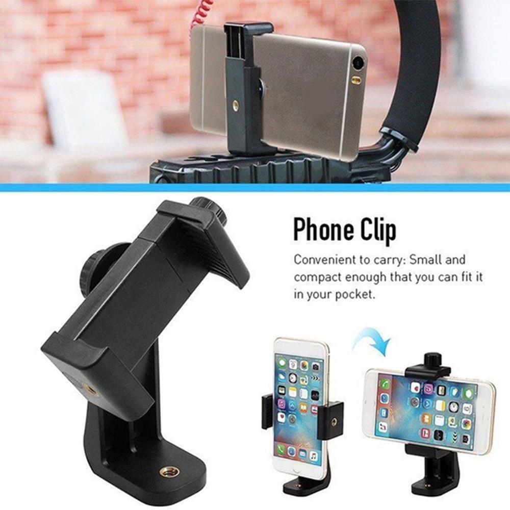 Universal Phone Tripod Mount Adapter Rotatable Camera Cell Phone Holder Bracket Clipper Adjustable Clamp Vertical Tripod Stand