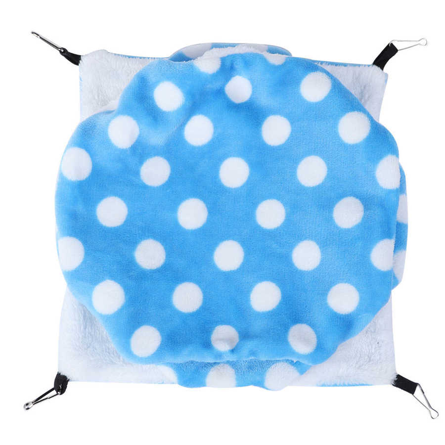 Hamster Hangmat Warm Kleine Dier Winter Hangmat Drie Lagen Suiker Slides Cavia Opknoping Bed Blauw Flanel Hamster Hamster