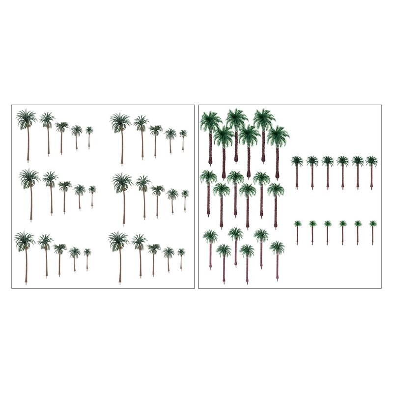 30pcs14cm plastique cocotier arbre Train chemin de fer Architecture Diorama arbre modèle décor Kits accessoires artisanat décor