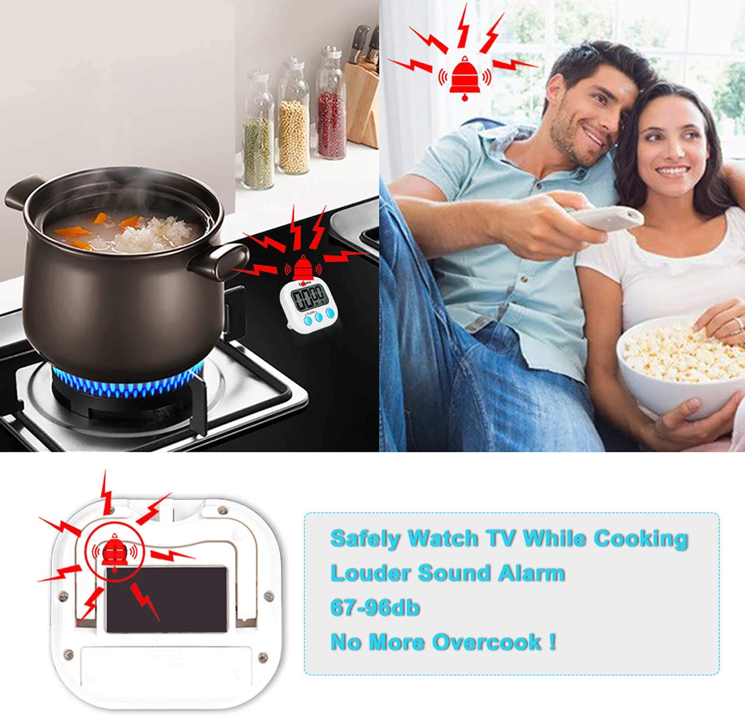 Cooking kitchen timer electronic reminder student time management limit positive countdown timer elderly alarm clock