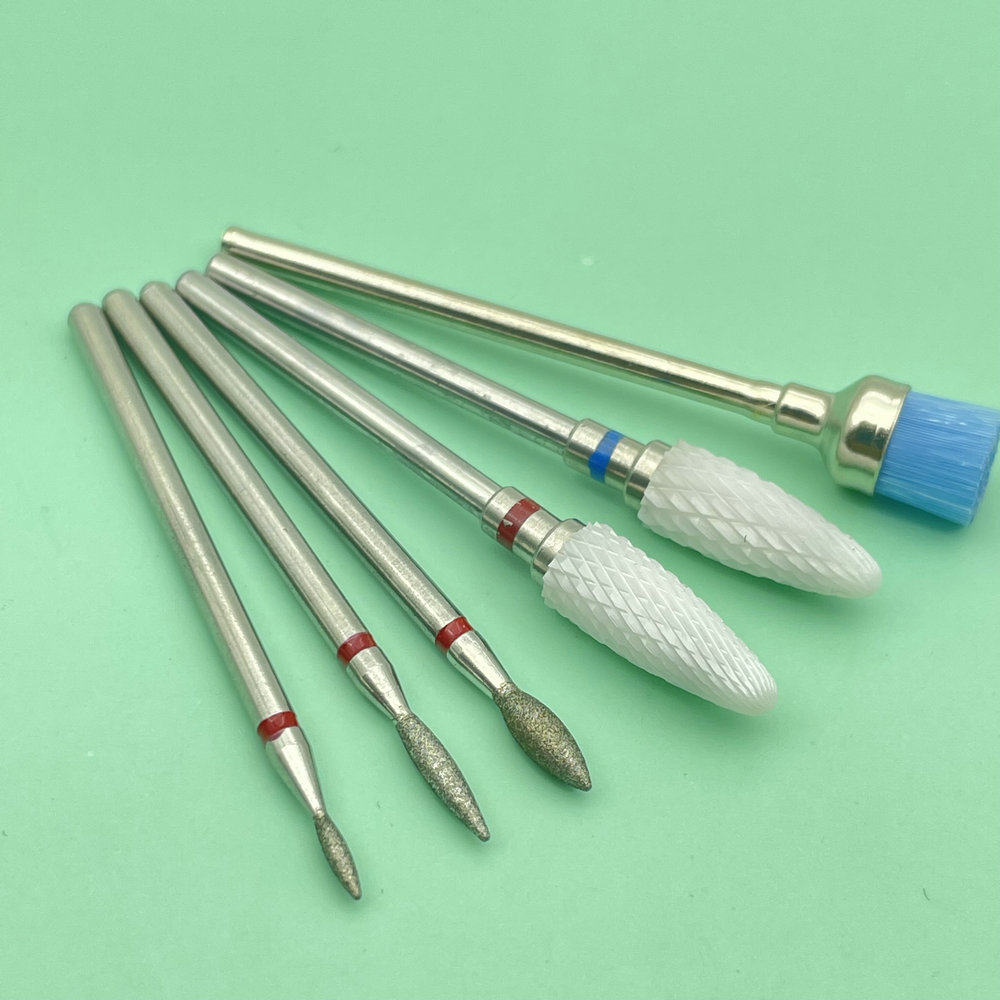 6 uds fresa para manicura diamante cerámica brocas para uñas fresas quitar juego de brocas para uñas Gel máquina herramientas eléctricas para manicura