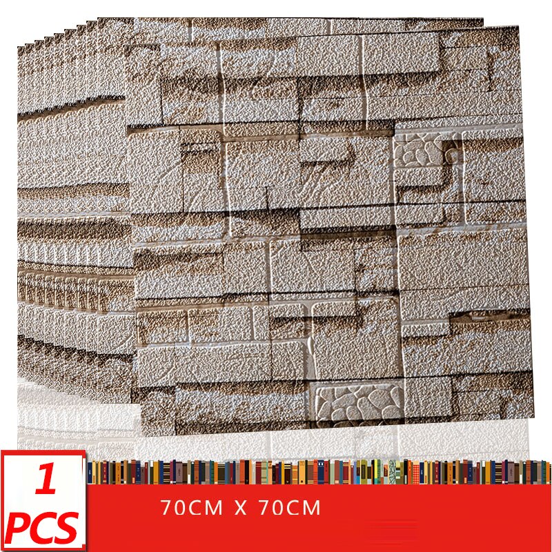 70*70cm 3d adesivo de parede imitação tijolo decoração do quarto à prova dwaterproof água auto-adesivo papel de parede para sala de estar tv pano de fundo decoração: A