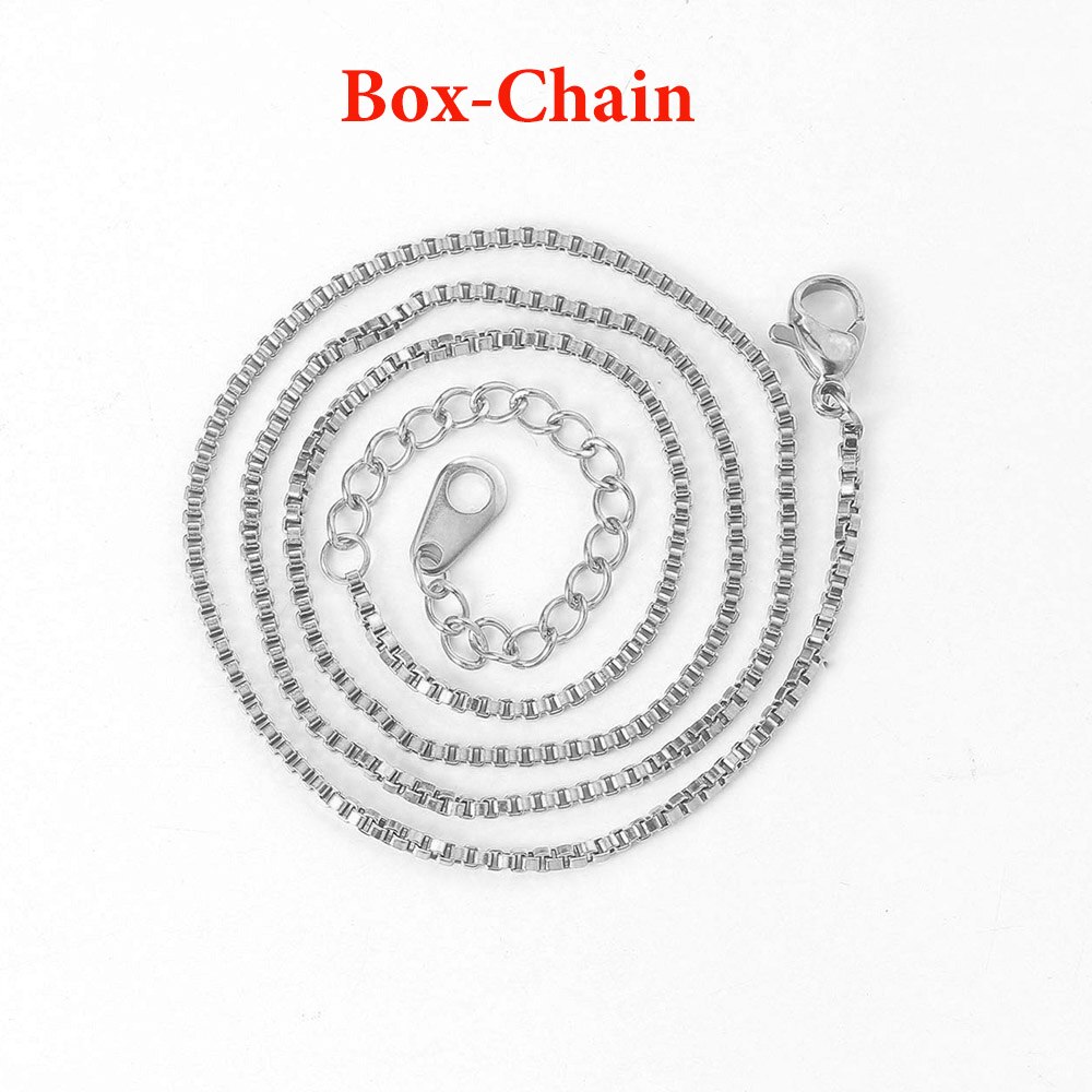 Cross chain & box chain necklaces for women stainless steel chain diy jewelry thin minimalist necklace jewelry  c026: Box chain 3