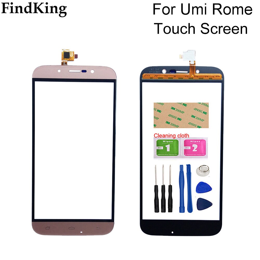Pantalla táctil de cristal de 5,5 pulgadas para UMI ROME, Panel digitalizador de pantalla táctil para UMI ROME X, herramientas de vidrio frontal adhesivo