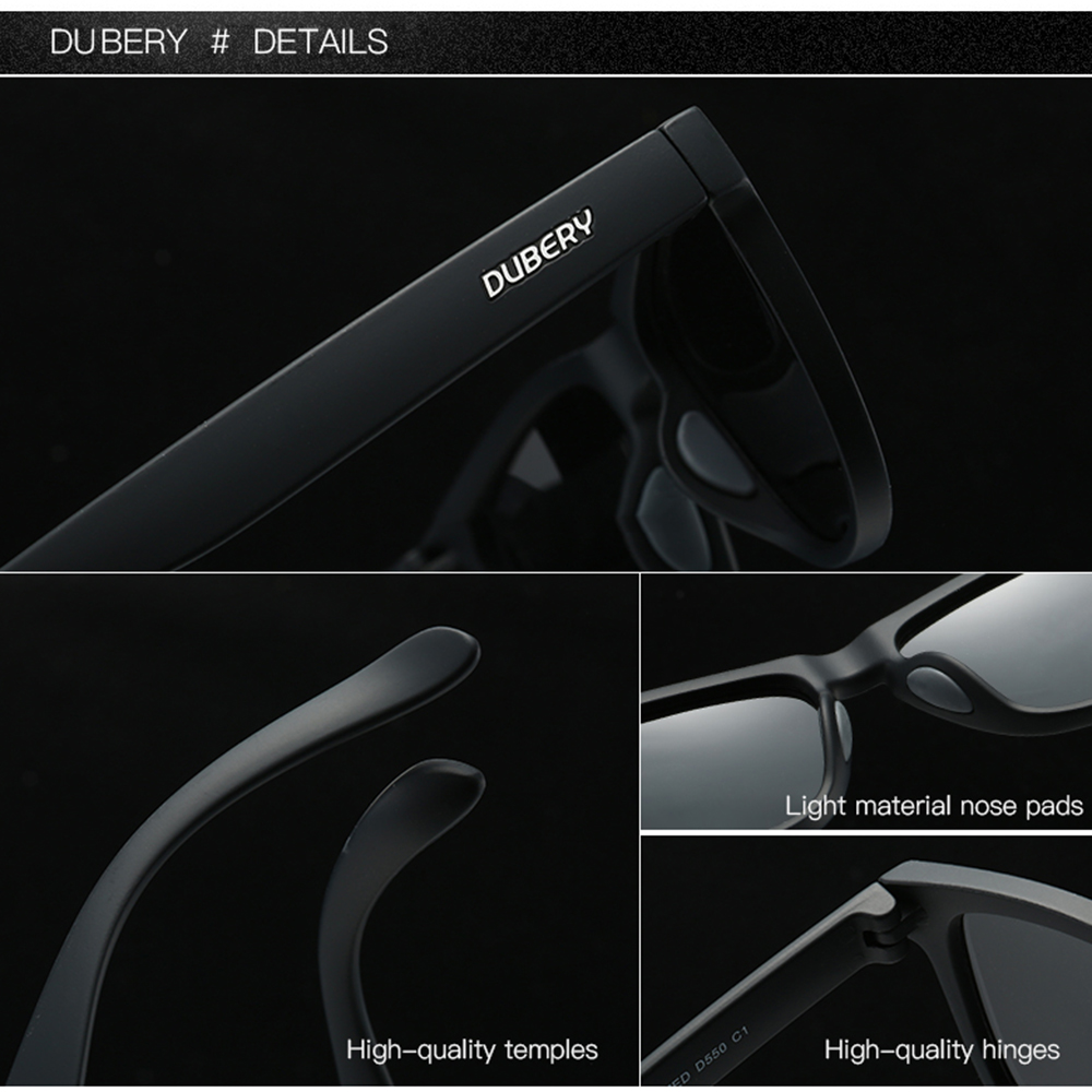 DUBERY Gafas de sol polarizadas con montura completa para hombres y mujeres 28 colores modelo 550