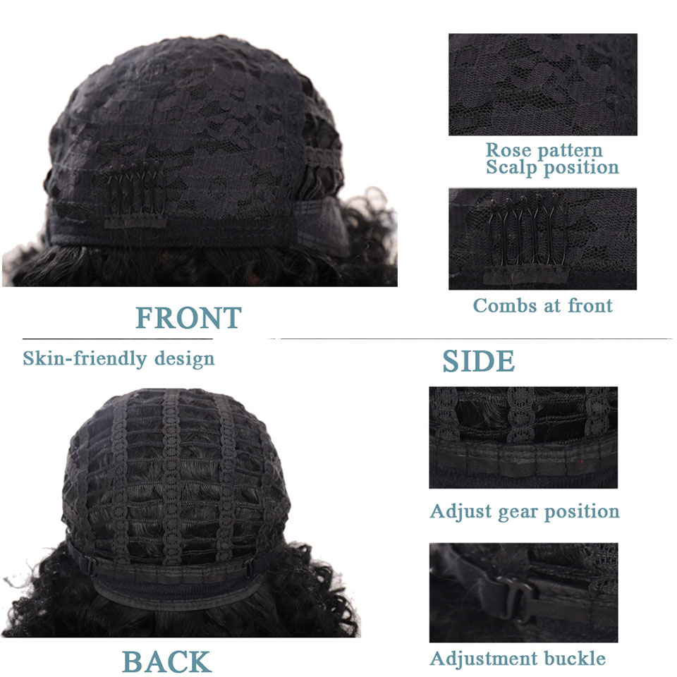 MUMUPI-peluca Afro rizada sintética para mujer, pelo negro Natural Afro, de alta temperatura, disponible en 2 colores