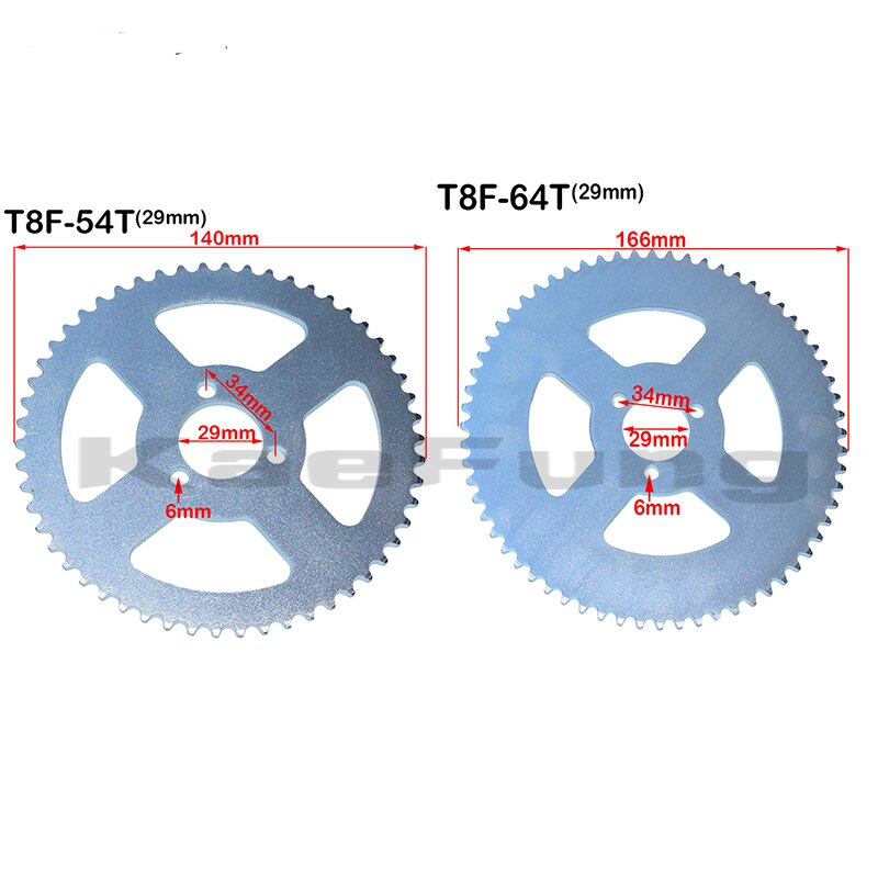 T8F 54T 64T 29mm Inner Diameter 54 64 Tooth Rear Chain Sprocket plate For 47cc 49cc Pocket Bike Mini Moto Quad ATV