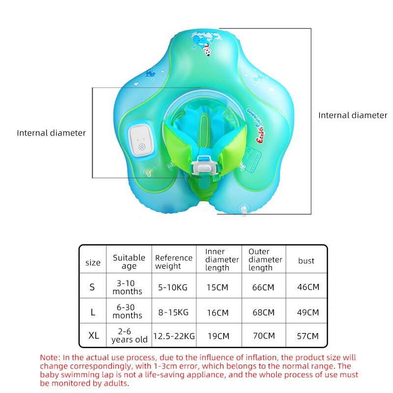 Eenbei baby swim float Rollver alarm baby swimming ring tilts more than 30° the swimming ring sounds an alarm care baby safety