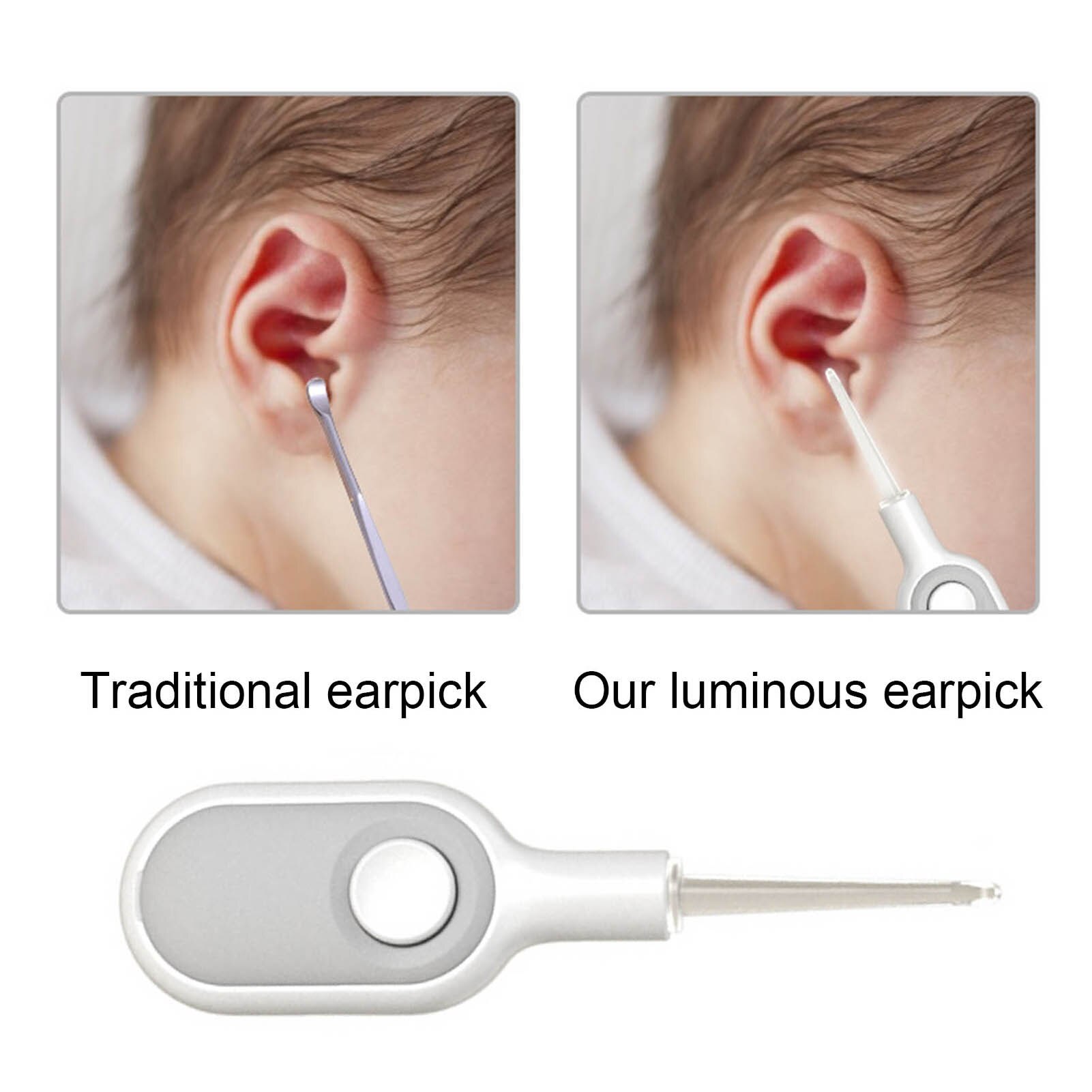 Baby Oorsmeer Remover Lichtgevende Oor Plukken Lepel Cleaner Tool Set Met Led Licht Veilig Te Gebruiken Japanse Stijl Oor care Tool