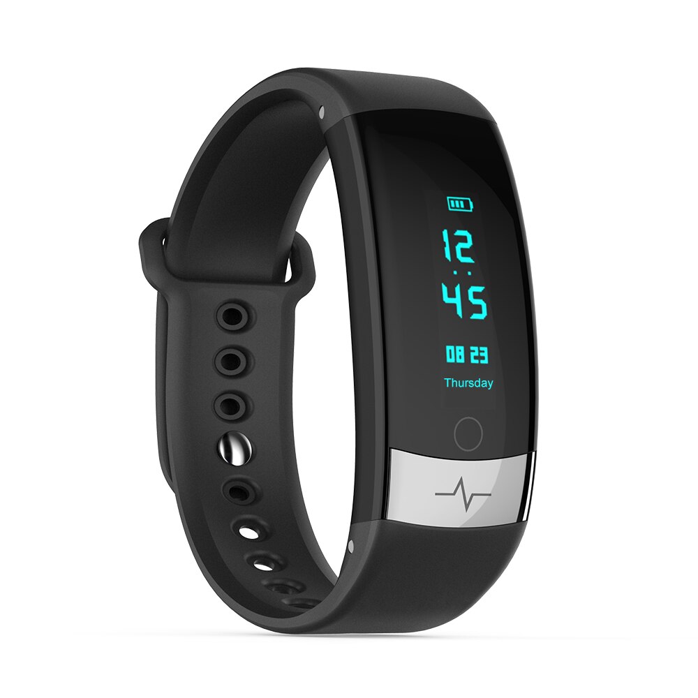 / Sport Pedometer Walking Tracker Smart Bracelet Wristband Waterproof Sleeping ECG Heart Rate Monitor Calorie Calculating Watch: Black