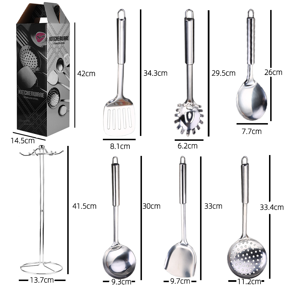 Kitchen Utensils Set 4/7PCS Stainless Steel Cookware Non-stick Kitchenware with Holder Kitchen Accessories Cooking Appliances