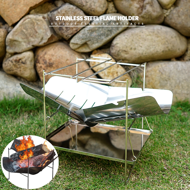 Ultralight Outdoor Portable Wood Stove Burner Multifunctional Folding Barbecue Charcoal Stove