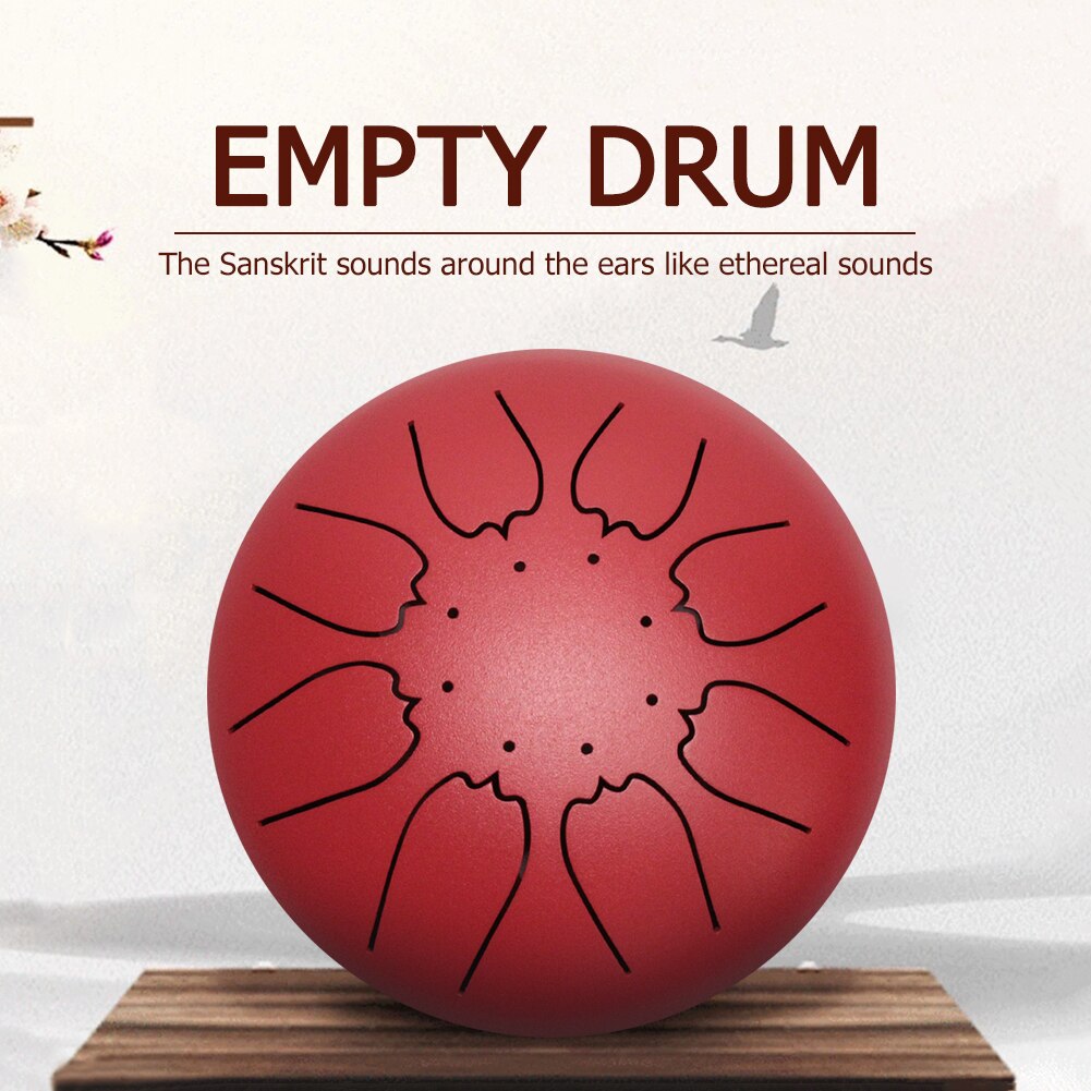 Tongue Drum 6 Inch Steel Tongue Drum Set 8Tune Hand Pan Drum Pad Tank Sticks Carrying Bag Percussion Instruments Accessories