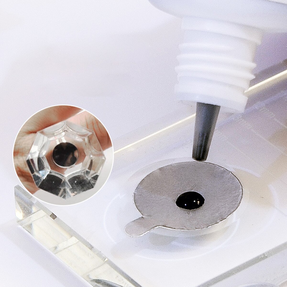 300 stuks wegwerpbare zilveren wimperlijm houder pallet stickers wimper extension lijm sticker kleefpads beauty make-up tools