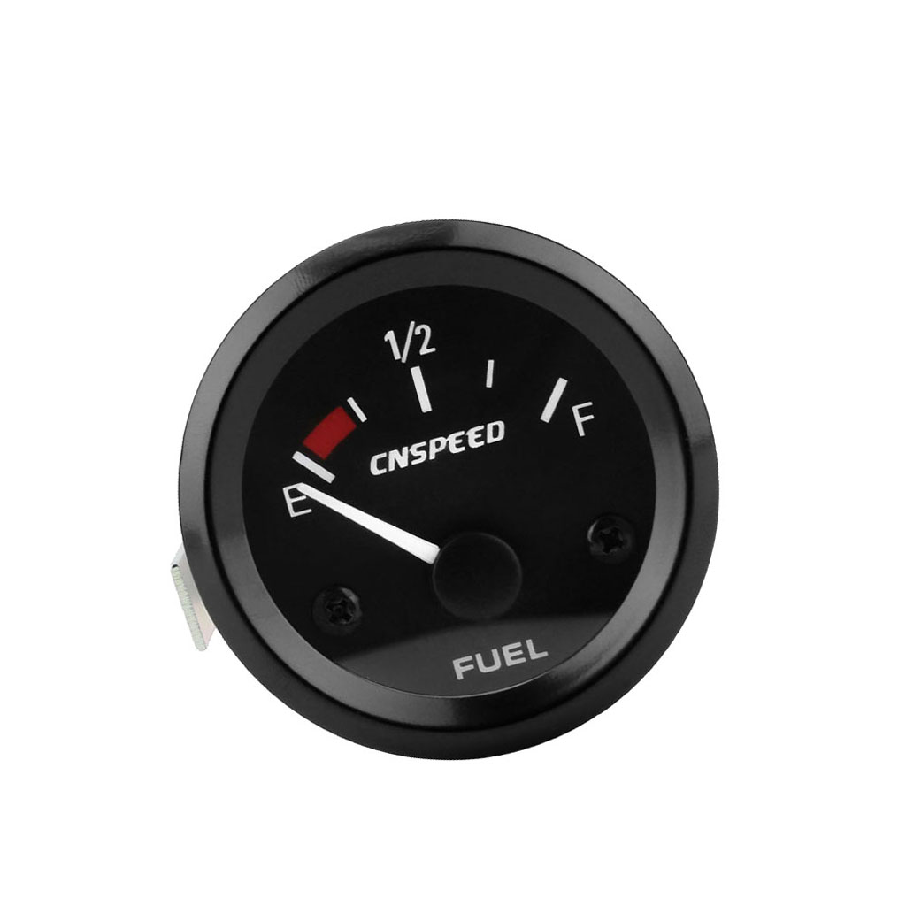 2 Inch 52mm Marine Fuel Level Gauge Meter with Backlight 12V, Black