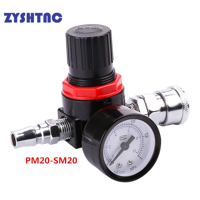 AR2000 G1/4'' AR2000-02 Pneumatische Mini Luftdruck Linderung Kontrolle Kompressor Regler Behandlung Einheiten Ventil Messgerät passend zu: Grün