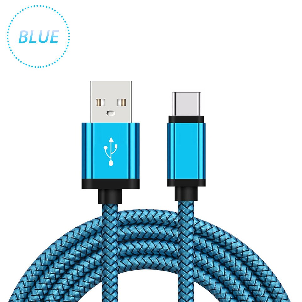 USB di Tipo C Cavo di Ricarica Per Samsung Galaxy A8/A9 2018 A3/A5/A7 2017 A01 A40 a51 1/2 Metro di Lunghezza Caricatore Del Telefono Mobile Cavo Corto: 1m Type C Cable / Blue Cable