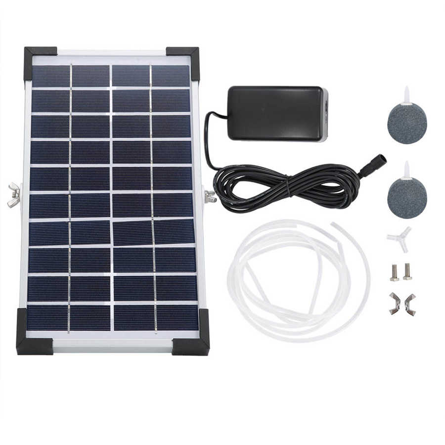 Solar Powered Oxygenator Water Oxygen Pump Pond Aerator Aquarium Air Pump Waterproof For Aquariums Fish Tank Pools